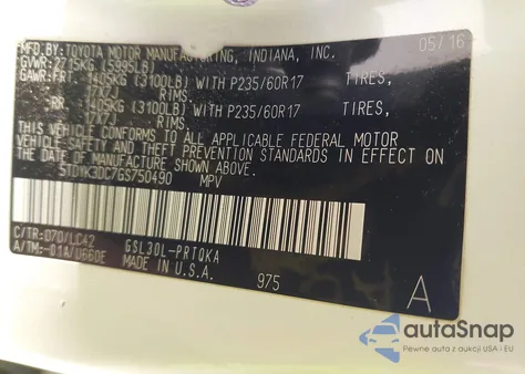 2016 Toyota Sienna Xle 8 Passenger from USA, damaged, VIN 5TDYK3DC7GS750490